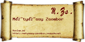 Mátyássy Zsombor névjegykártya